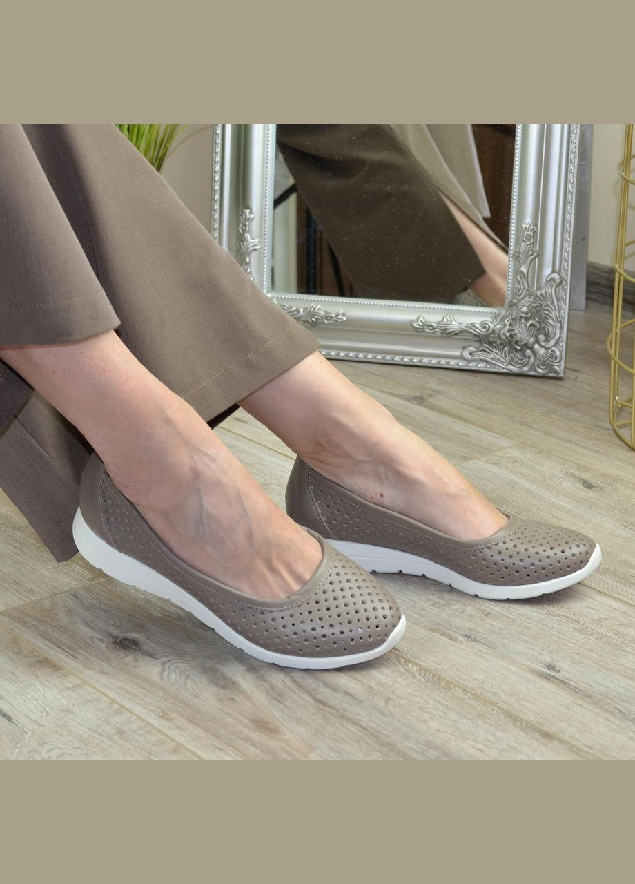 Женские балетки спортивные женские со сквозной перфорацией, цвет визон. 37 размер Vasha para | комбинированные (338794159)