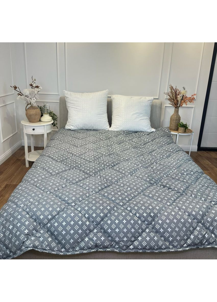 Одеяло евро стеганное зимнее из холофайбера 21518 195х210 см серое Leri Max (365680259)