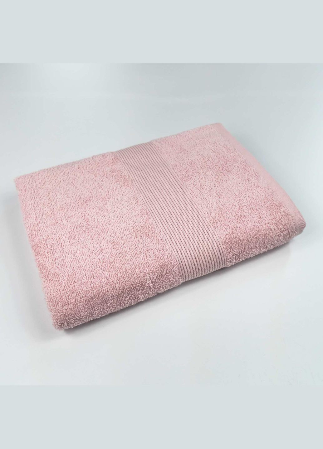 Комплект махровых полотенец с бордюром 2шт 50х90см, 70х140см 400г/м2 ( ) GM Textile розовый