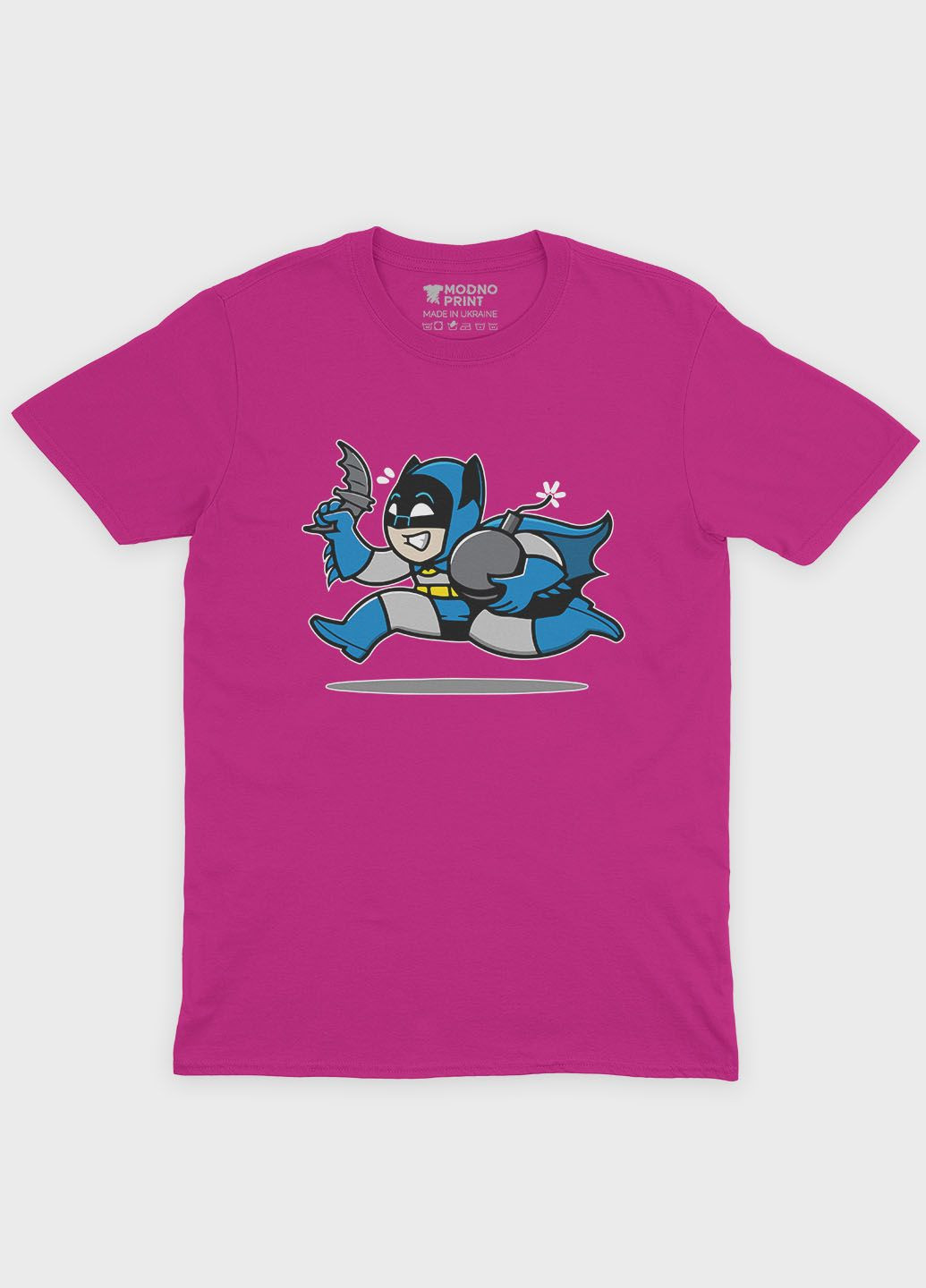 Рожева демісезонна футболка для дівчинки з принтом супергероя - бетмен (ts001-1-fuxj-006-003-033-g) Modno