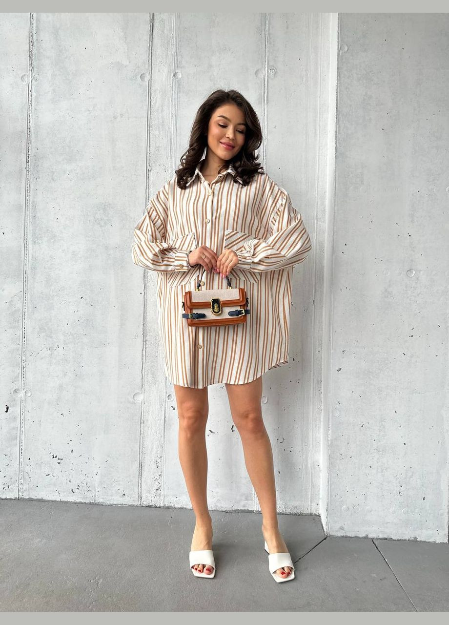 Бежевое повседневный платье DK/DL Мода без кордонів в полоску