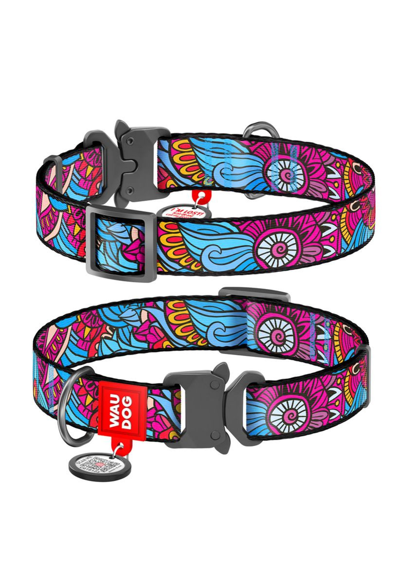Нашийник для собак нейлоновий Nylon "Літо" Металева пряжка-фастекс Ш 20 мм Д 24-40 см WAUDOG (332878692)