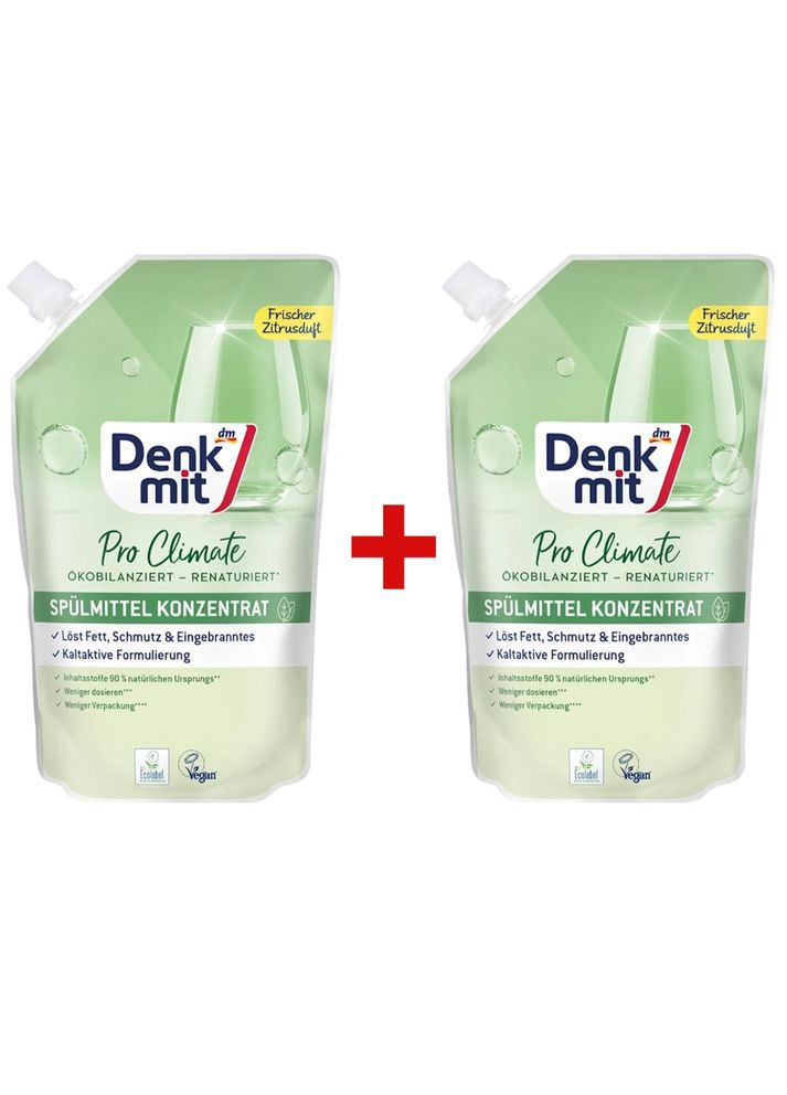 Засіб для миття посуду Pro Climate концентрат, 500 мл, 2 штуки – подвійний запас концентрату для економії Denkmit (361075068)