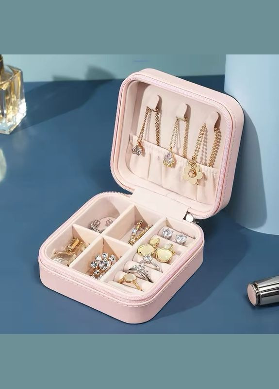 Скринька органайзер для прикрас та біжутерії Рожевий 10*10*5 см No Brand (306555025)