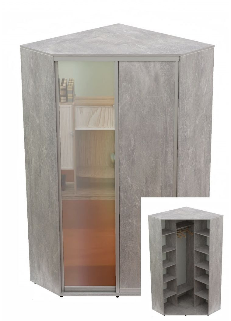 Шафа-купе дводверна 110*110*220 см Індастріал ДСП + Дзеркало Кут-1 Алекса (360456362)