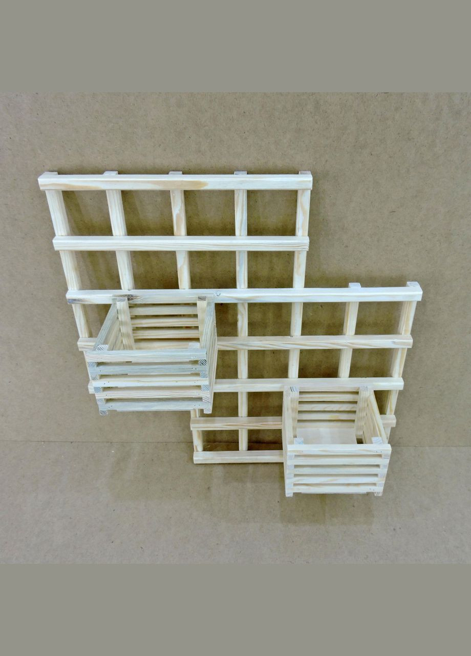 Полиця настінна для квітів з дерева Жуіс бланже (ЦВС-002901) No Brand (328225431)