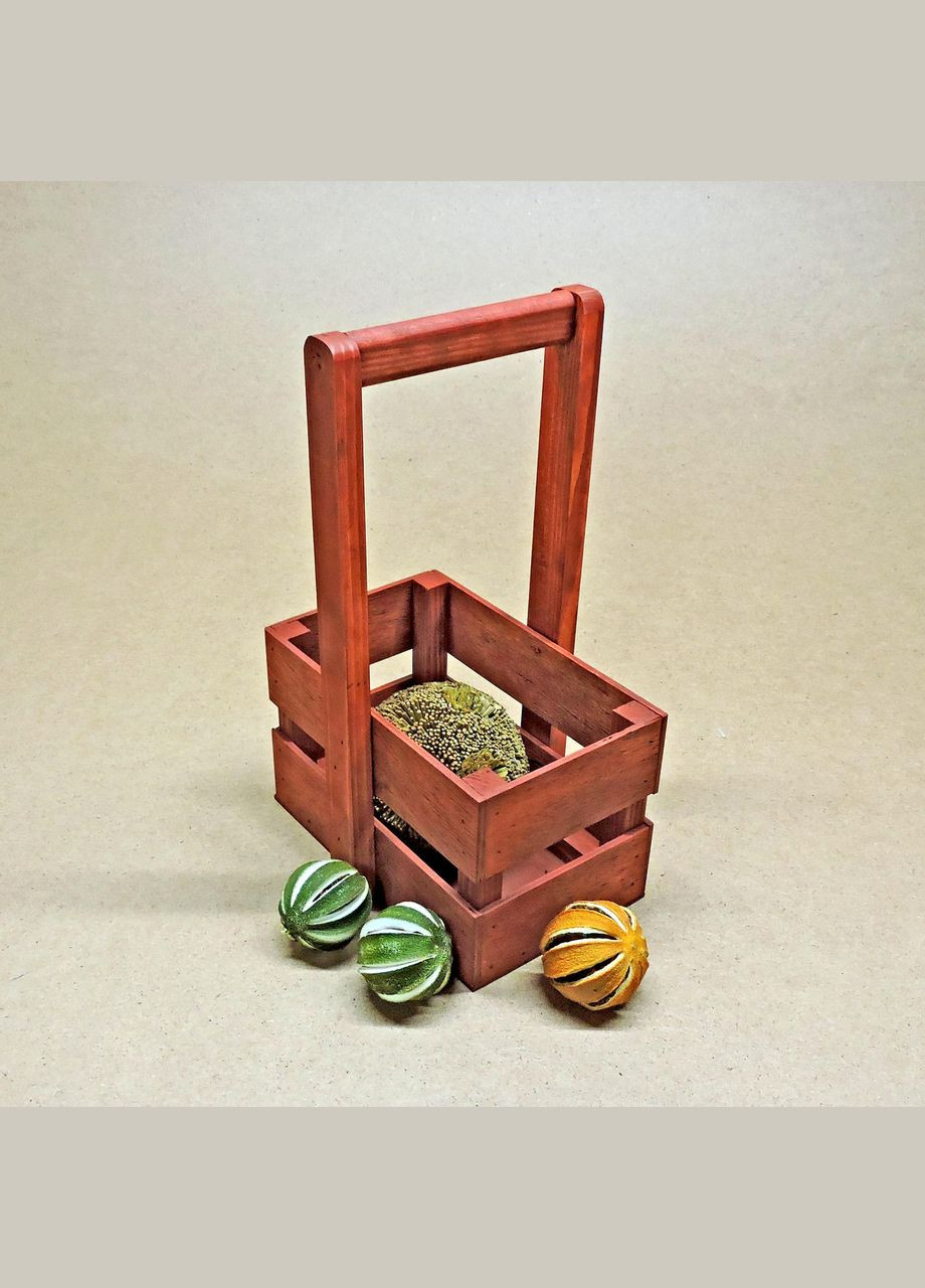 Подарочная корзинка из дерева Шелли 12х20 коралл (ПДК-0022114) No Brand (328909967)