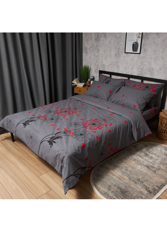 Комплект постельного белья Бязь Gold Люкс Полуторний 143х210 наволочки 2х40х60 (MS-820009115) Moon&Star Dandelion Lov (356114423)