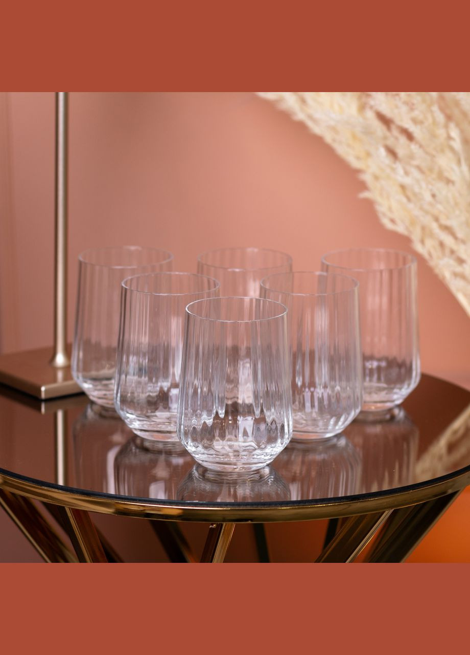 Набір склянок ребристих 6 штук по 450 мл прозорий TS Kitchen (326066664)