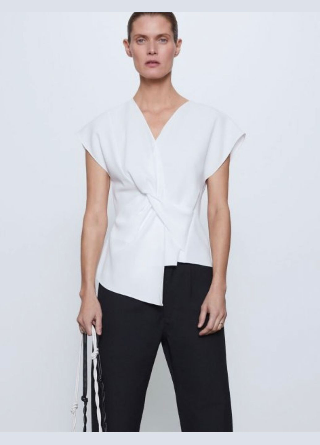 Белая летняя блуза белая btg-0179 Zara