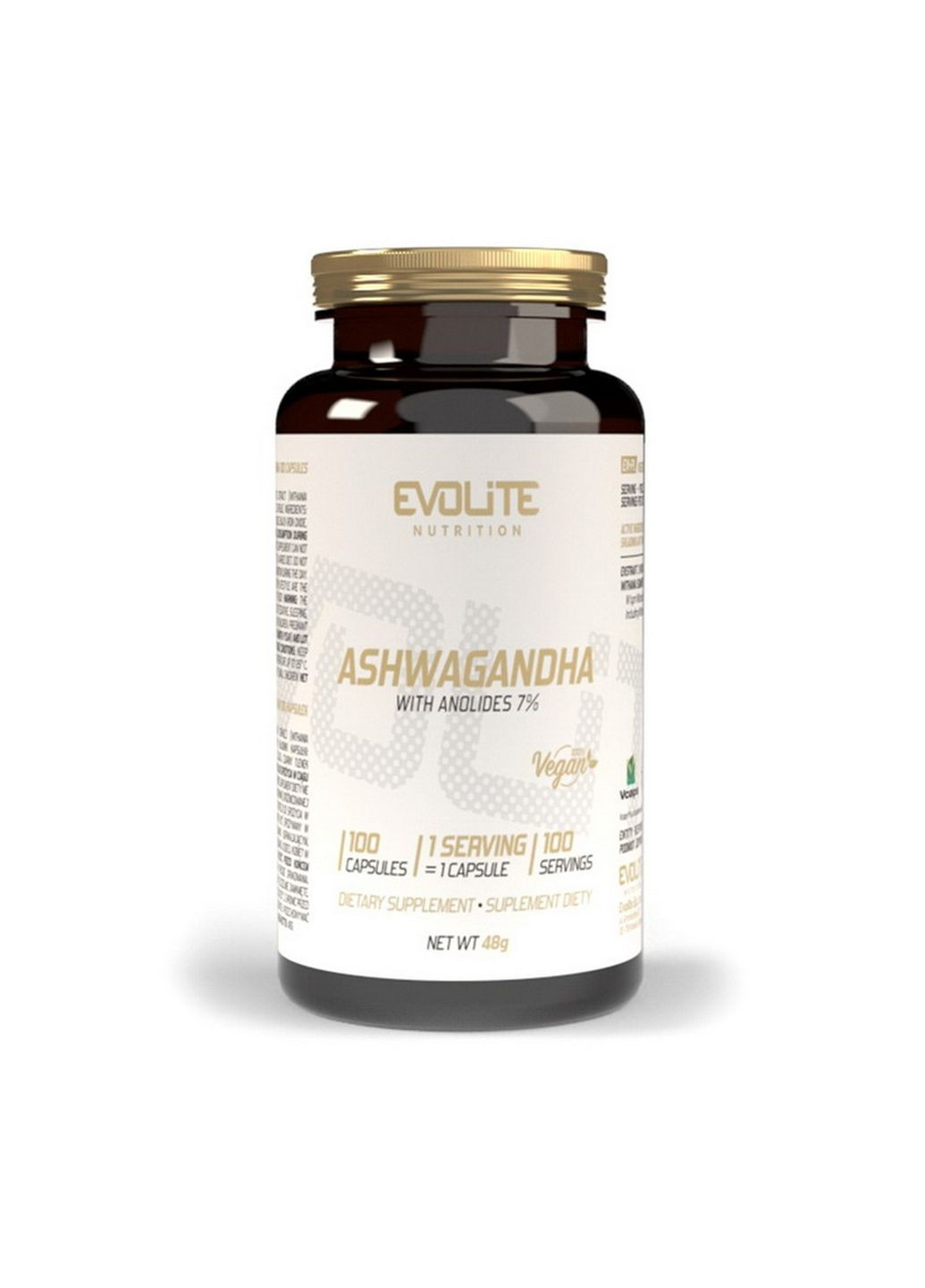 Натуральная добавка Ashwagandha 375 mg, 100 вегакапсул Evolite Nutrition (294925694)