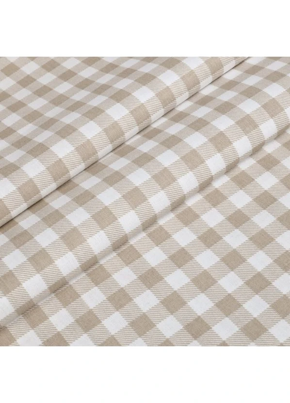 Евро постельное белье с простыней на резинке BEIGE CHECK CS1 (4822052404553) Cosas (393213662)