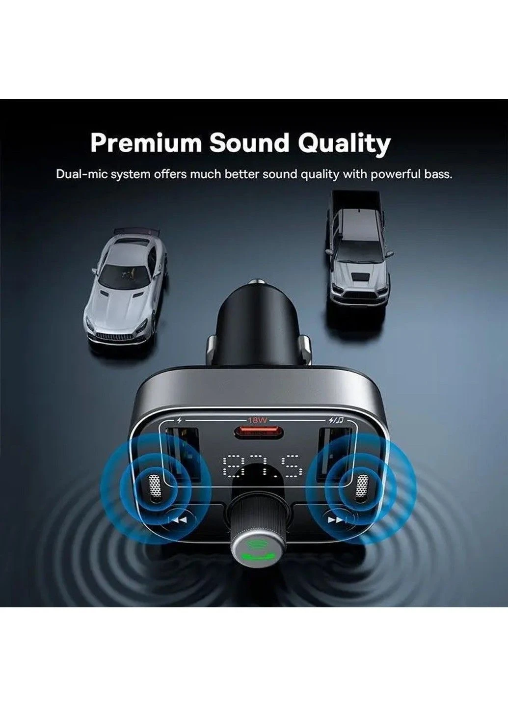 ОЗУ с FM-модулятором S-09 Pro Series Car FM Transmitter Cluster Black Baseus (388529829)