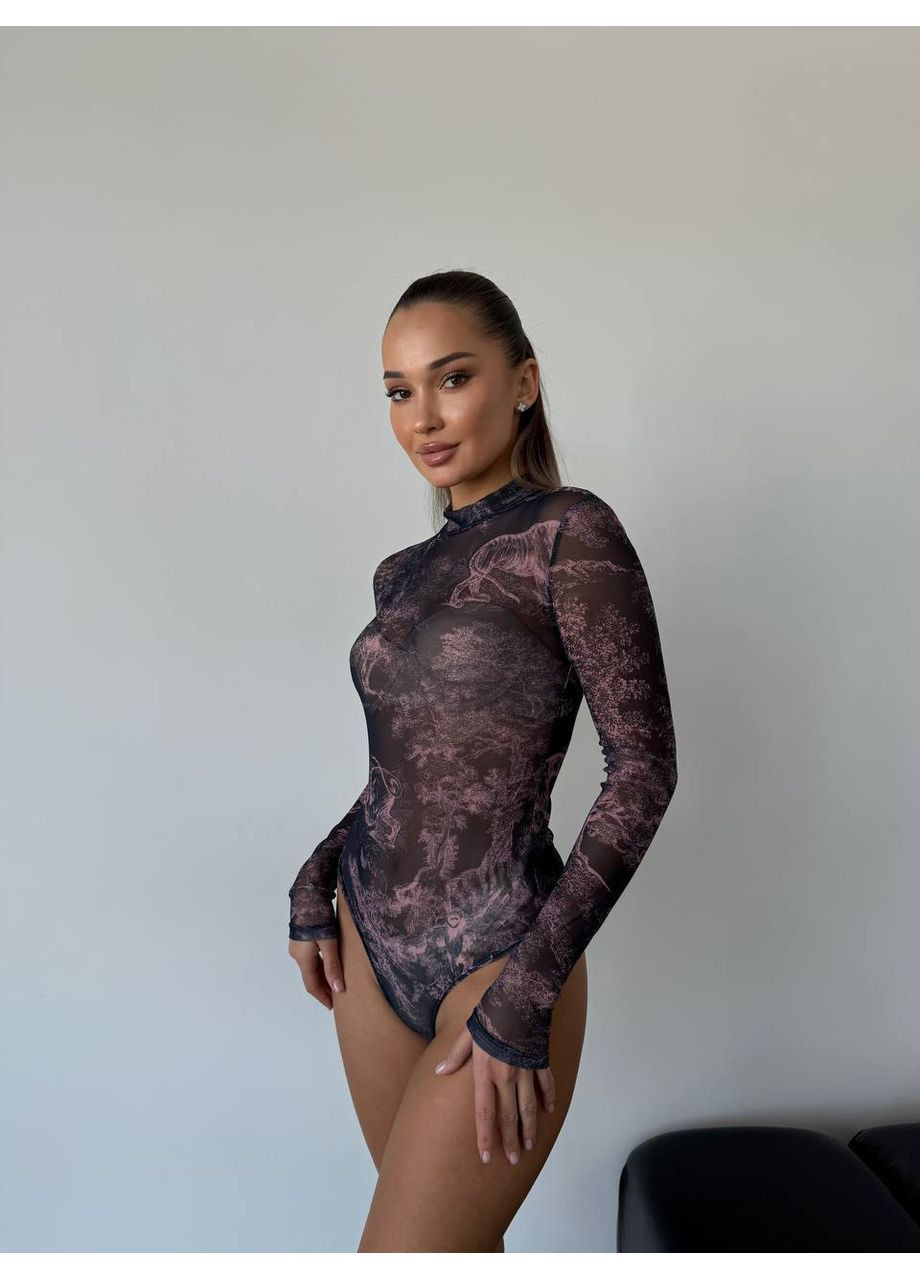 Жіноче боді з принтованої сітки MonCher (361146213)