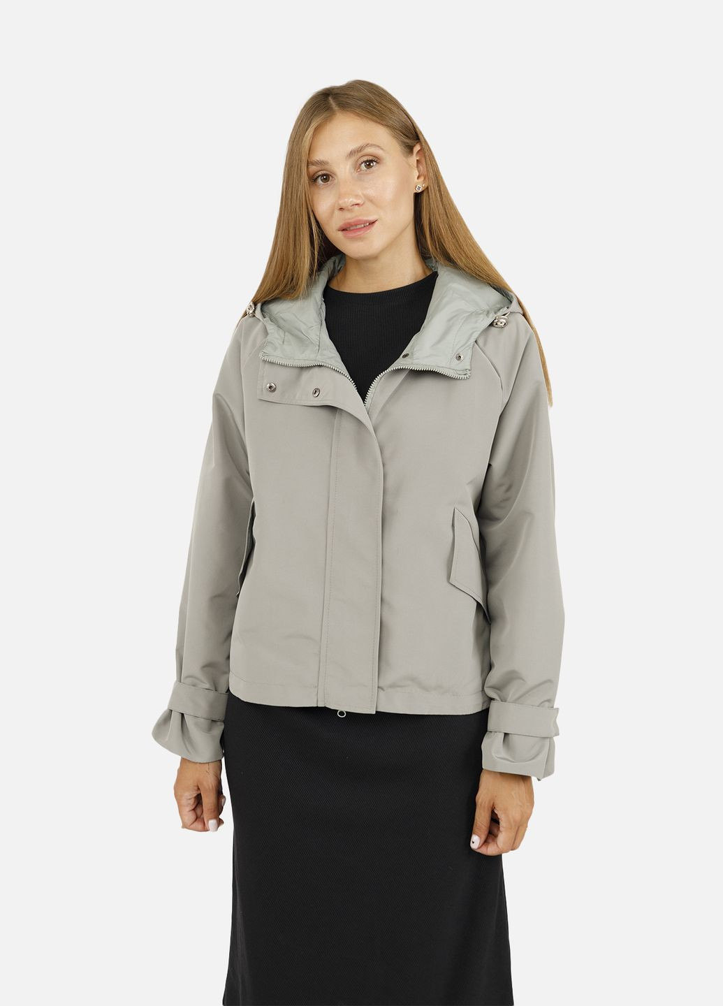 Жіноча вітровка, коротка колір оливковий ЦБ-00258989 Yuki (301987757}