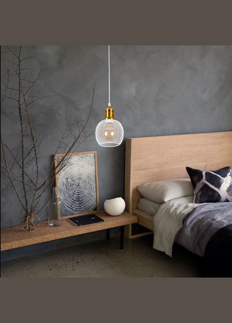 Бронзовый подвес с белым плафоном лофт (907-011F-1 BRZ+WH) No Brand (370069855)