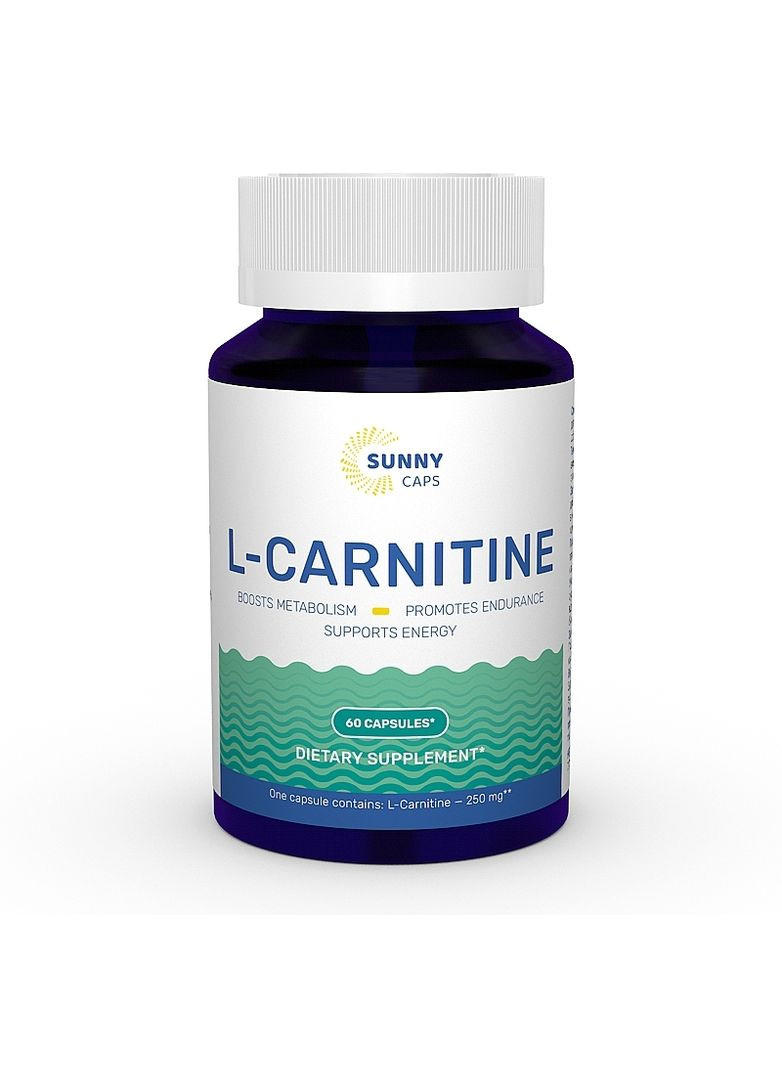 Дієтична добавка "L-карнітин", 250мг L-carnitine Powerfull 60шт (1384478-20248272) Sunny Caps (368615803)