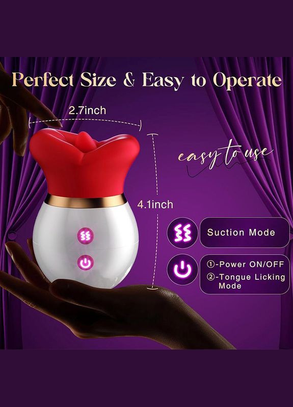 Вакуумный стимулятор клитора с вибрацией в виде розы с всасыванием (2104618287) No Brand (322843610)