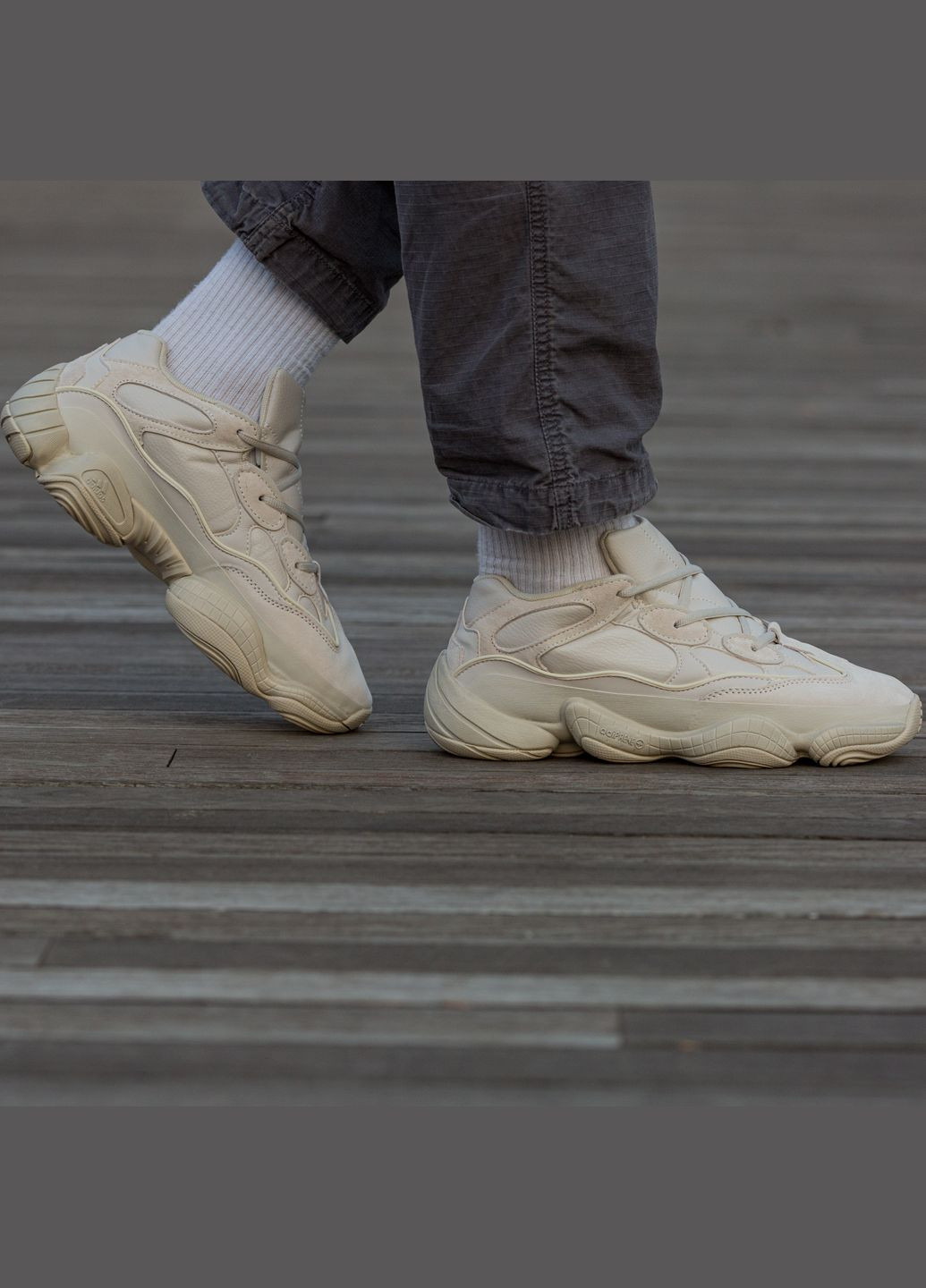 Бежеві Зимовий кросівки зимові чоловічі adidas yeezy boost 500 winter termo beige | адідас ізі буст 500 бежеві термо No Brand