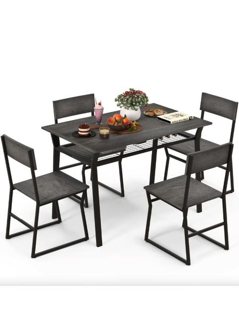 Комплект меблів Merax обідній стіл з стільцями в стилі Loft Costway (361952904)