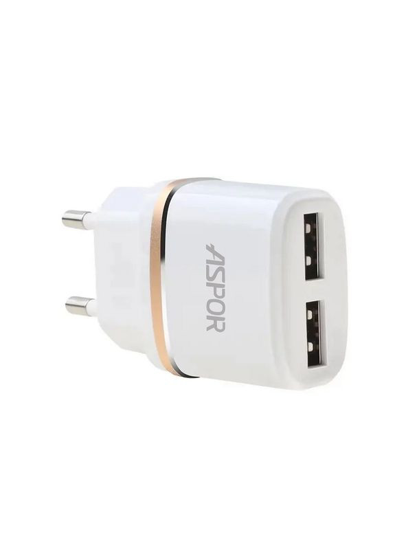 Сетевое зарядное устройство A828 Eco 2USB/2.4A + кабель USB – Micro-белый Aspor (368560993)
