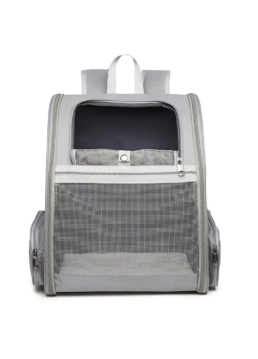 Рюкзак сумка переноска для тварин котів собак з сітчастими стінками підстилкою 41х28х35 см (477182-Prob) Сірий Unbranded (295438360)