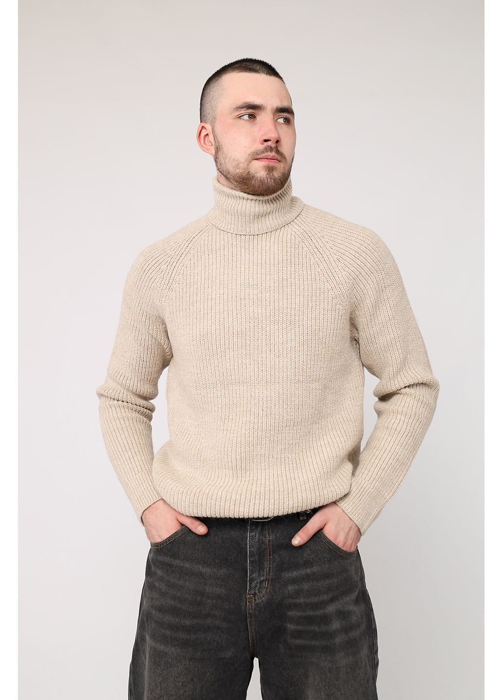 Бежевий зимовий светр чоловічий колір бежевий цб-00283243 Yuki