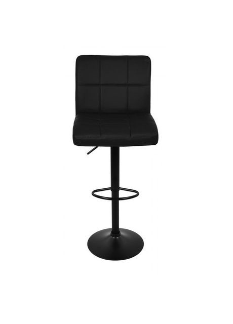 Барный стул со спинкой черный с черным основанием Bonro BC-0106 (341533444)