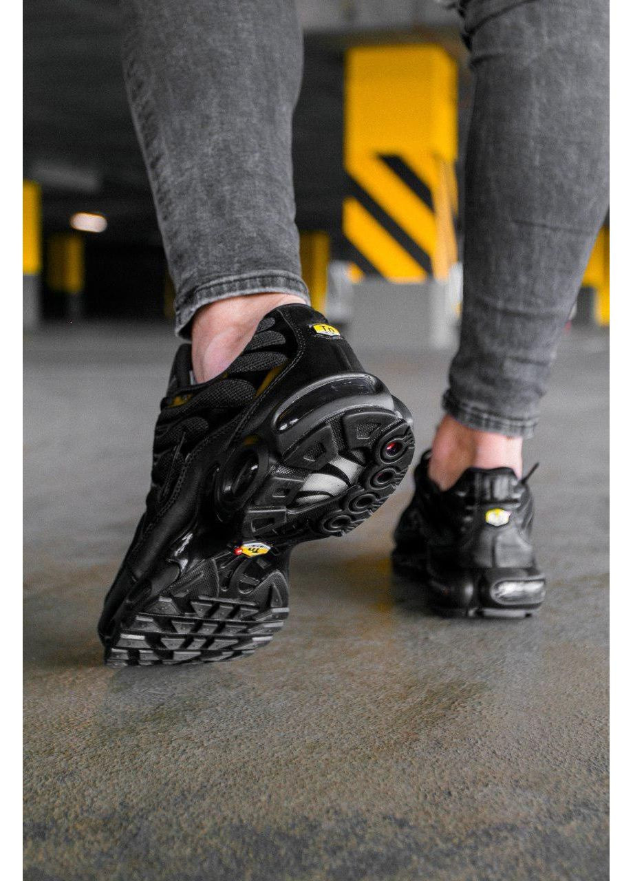 Белые демисезонные кроссовки мужские nike air max plus triple black 604133-050 найк аир макс тн No Brand