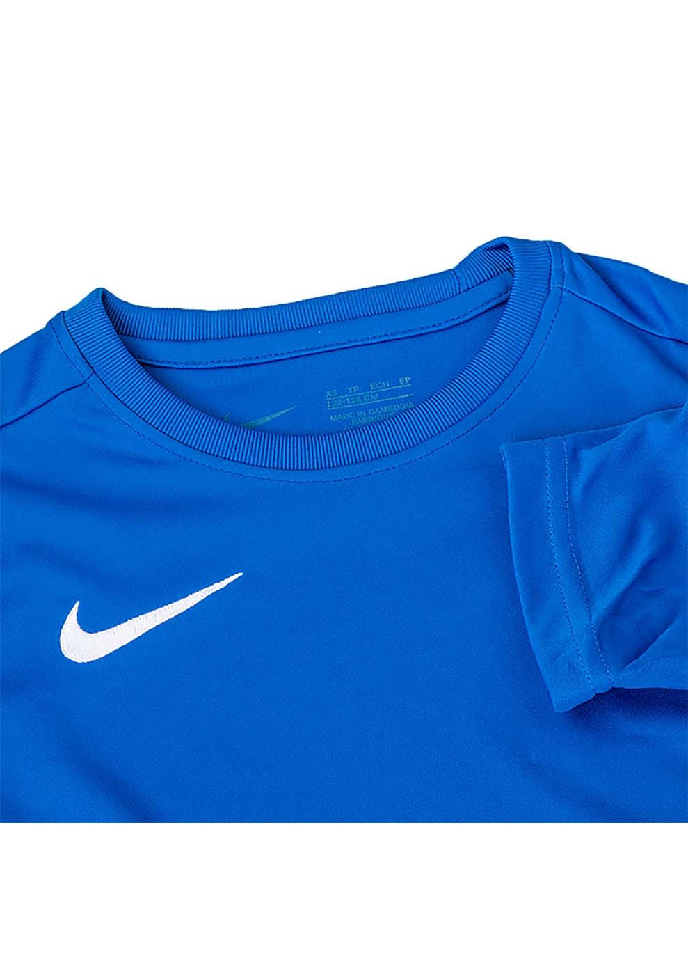 Синя демісезонна дитяча футболка y nk df park vii jsy ss бірюзовий Nike