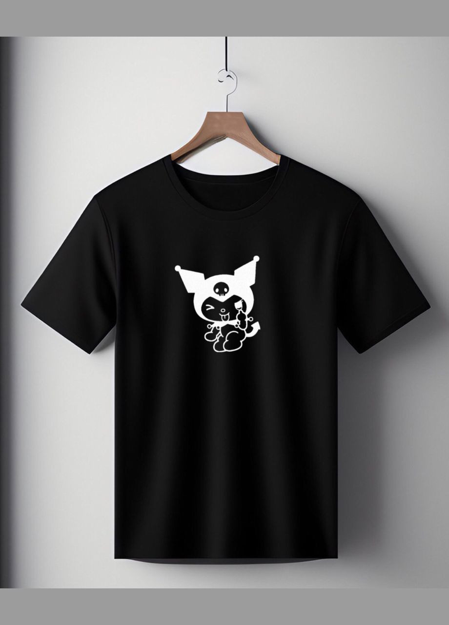 Футболка черная оверсайз унисекс с принтом " Куроми, Kuromi " Handmade (308245151)