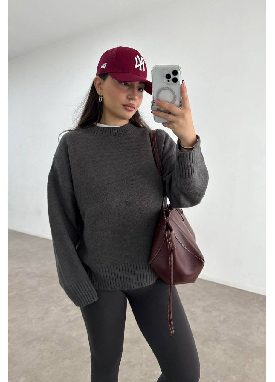 Графитовый демисезонный женский свитер пуловер Asi.Store.ua