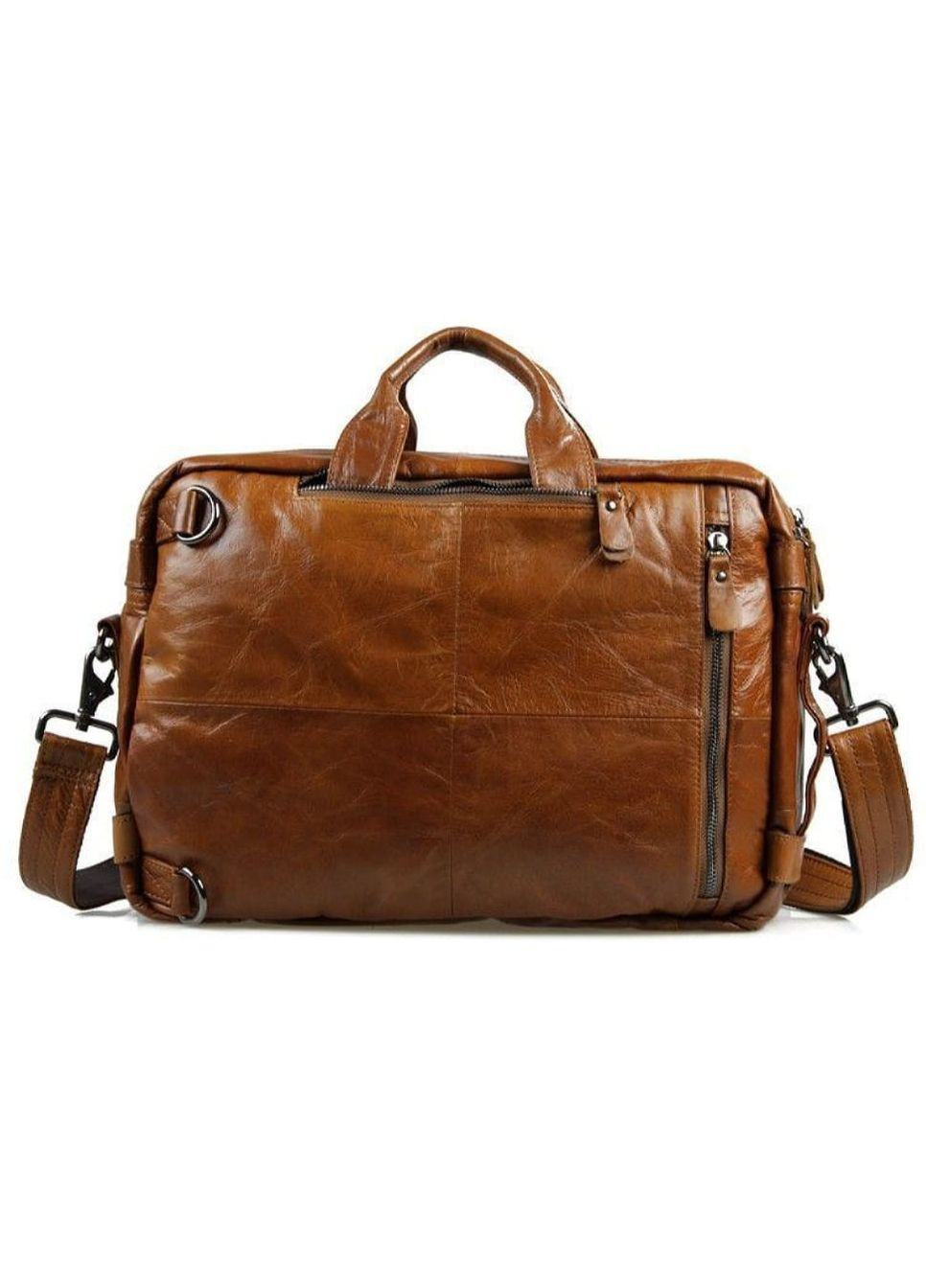 Кожаная сумка-трансформер: рюкзак, бриф, сумка 7014B John McDee (329146744)