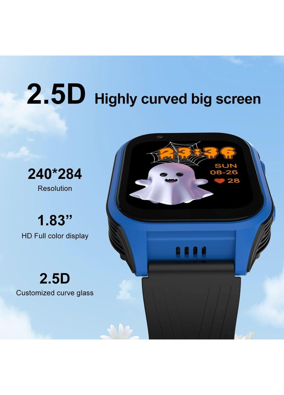 Дитячий 4G смарт годинник D8M з камерою, GPS і SIM на операційній системі Android з відеодзвінками і 2 ремінцями в комплекті Lemfo (369164721)