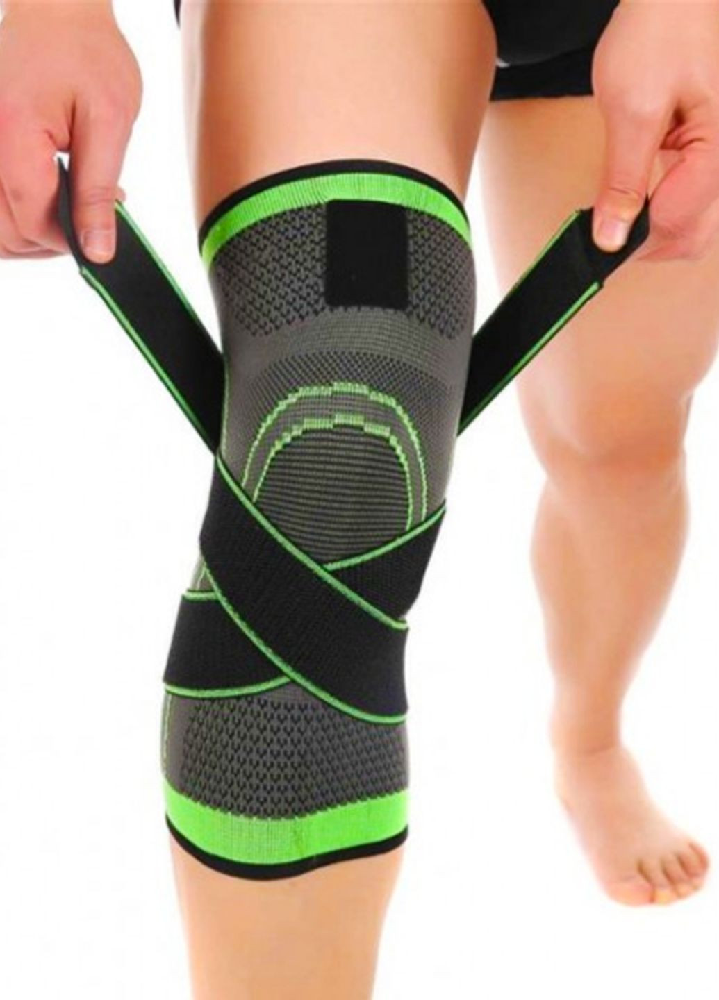 Наколенник эластичный фиксатор сустава с фиксирующим ремнем компрессионный спортивный бандаж Україна (347234739)