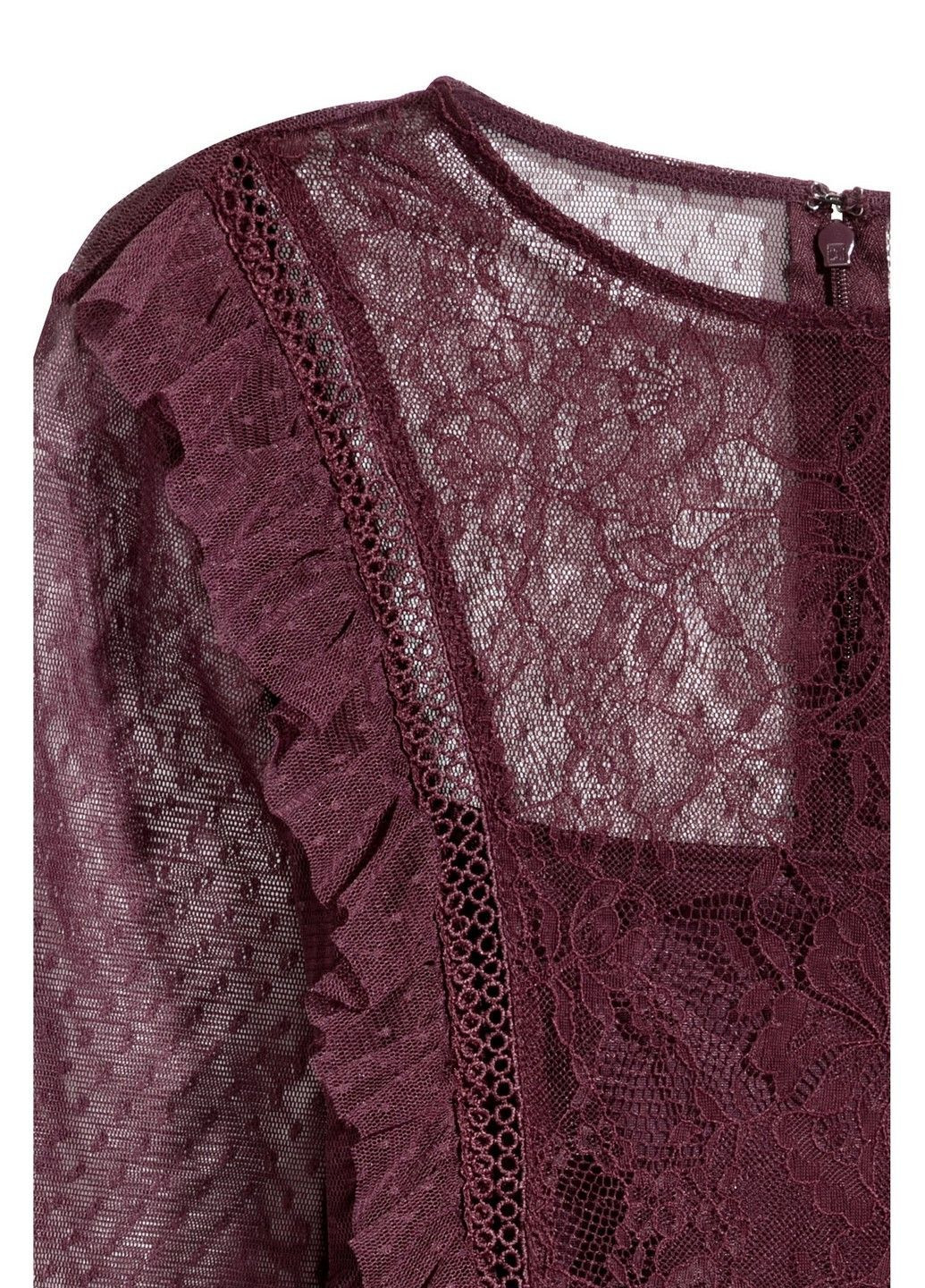 Бордовое вечернее платье H&M однотонное