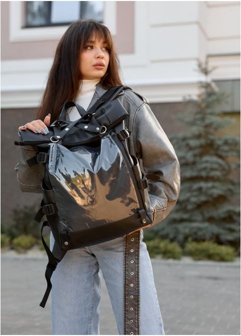 Женский рюкзак роллтоп с карманом под ноутбук Черный (4800301641) Sambag (360965712)