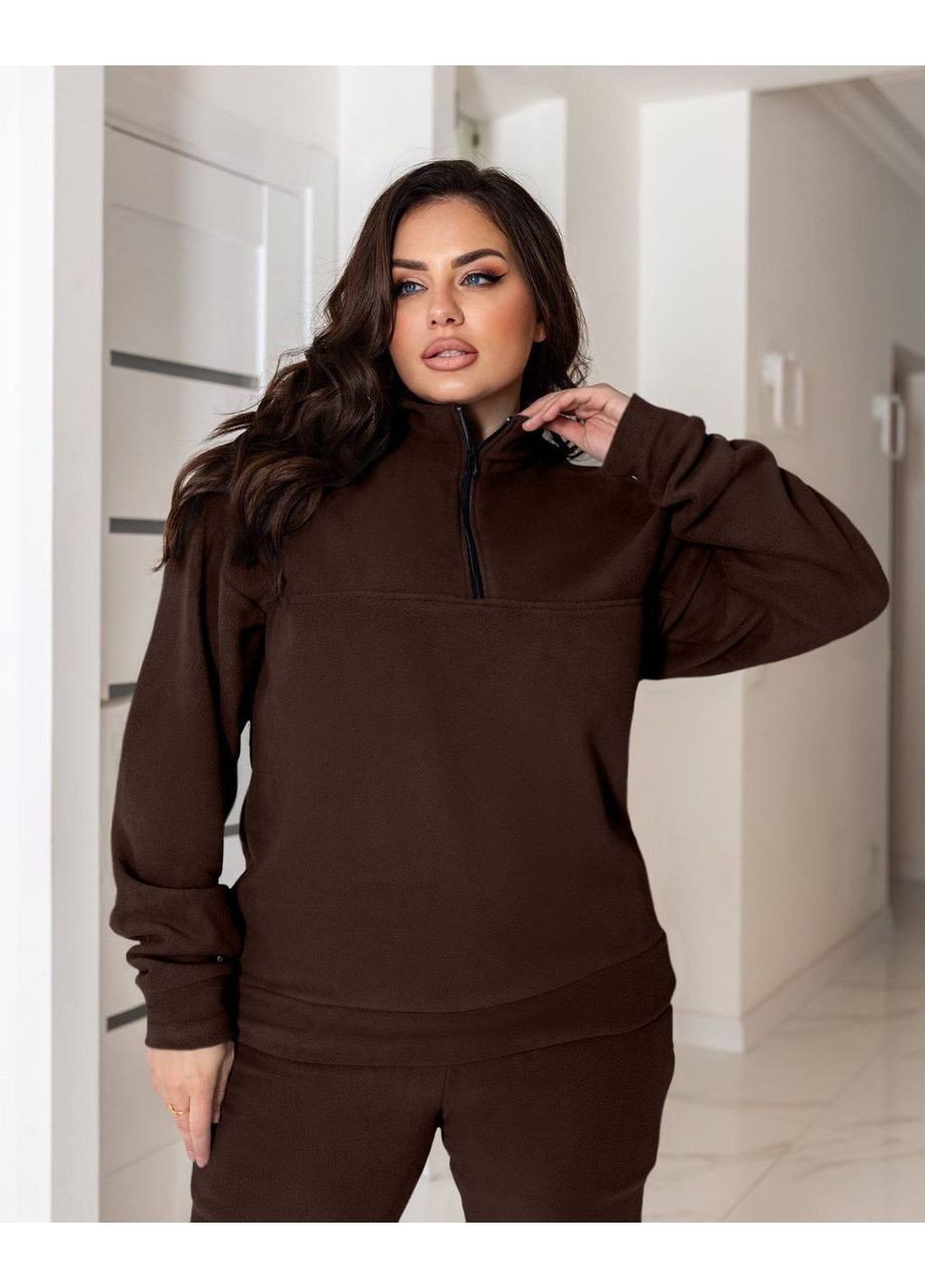 Трендовий спортивний костюм двосторонній теплий Фліс,штани та кофта з коміром на блискавці Україна (366266748)