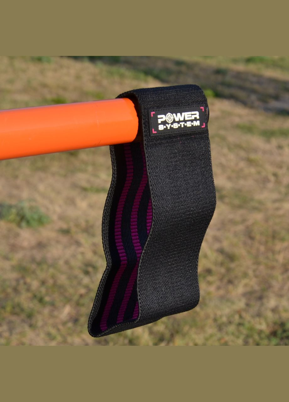 Тканевая резинка для фитнеса и спорта PS-4091 Booty Band LVL 1 Black/Pink (d_64 см. 18-23кг.) Power System (315519044)