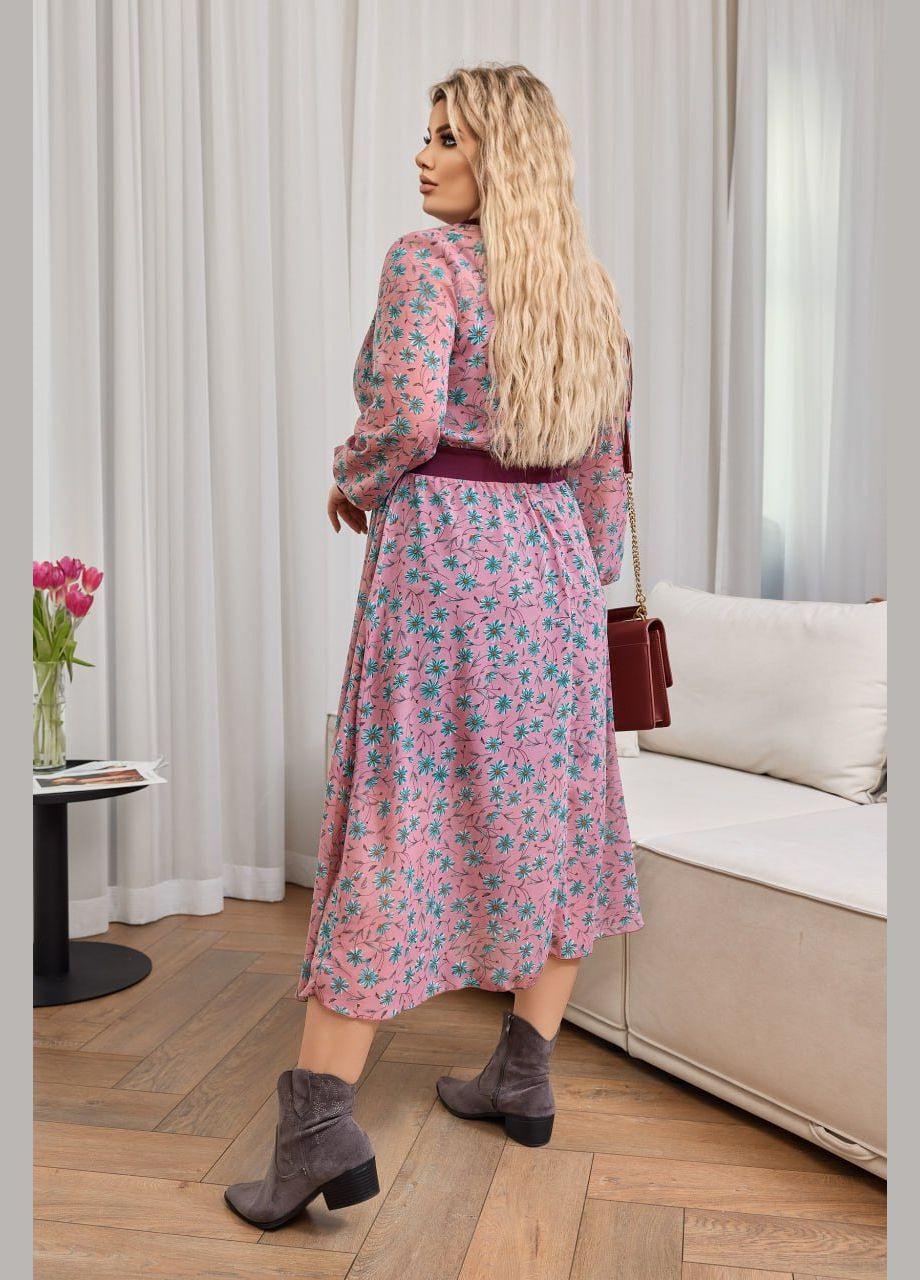 Бордовое женское двойное платье цвет марсала р.48/50 451704 New Trend