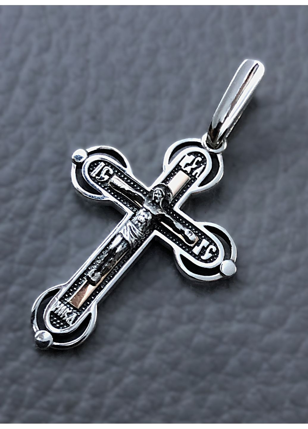 Серебряный православный крестик с золотыми пластинами. Кулон из 925 пробы Спаси и Сохрани DeLoS (352229397)