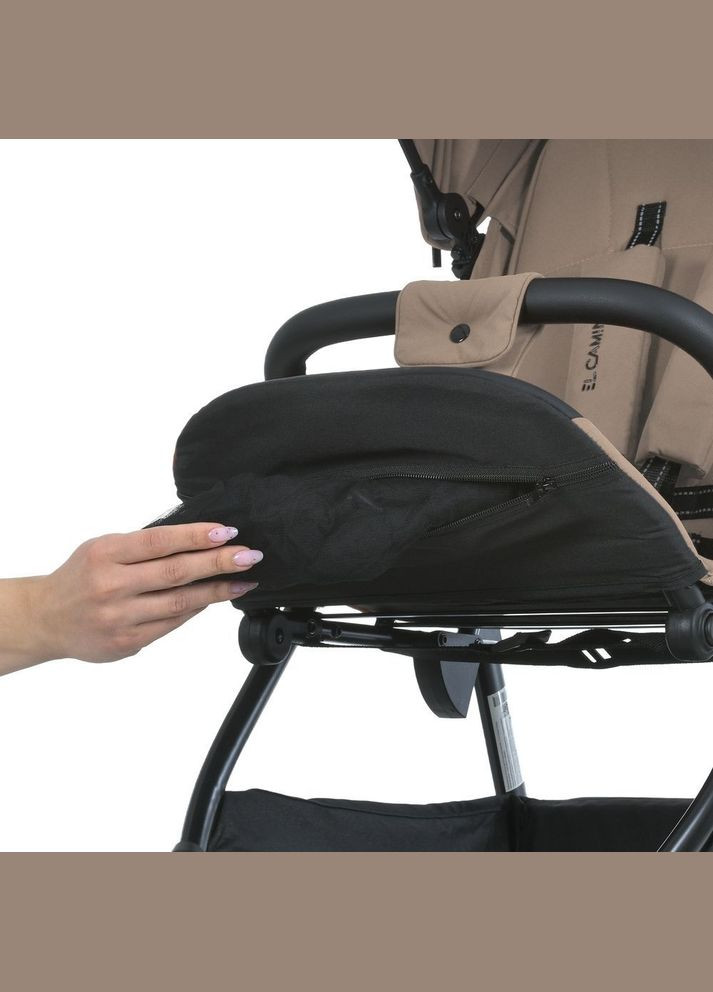 Коляска детская прогулочная с москитной сеткой и чехлом на ножки Бежева (ME 1113-2) El Camino (334003797)