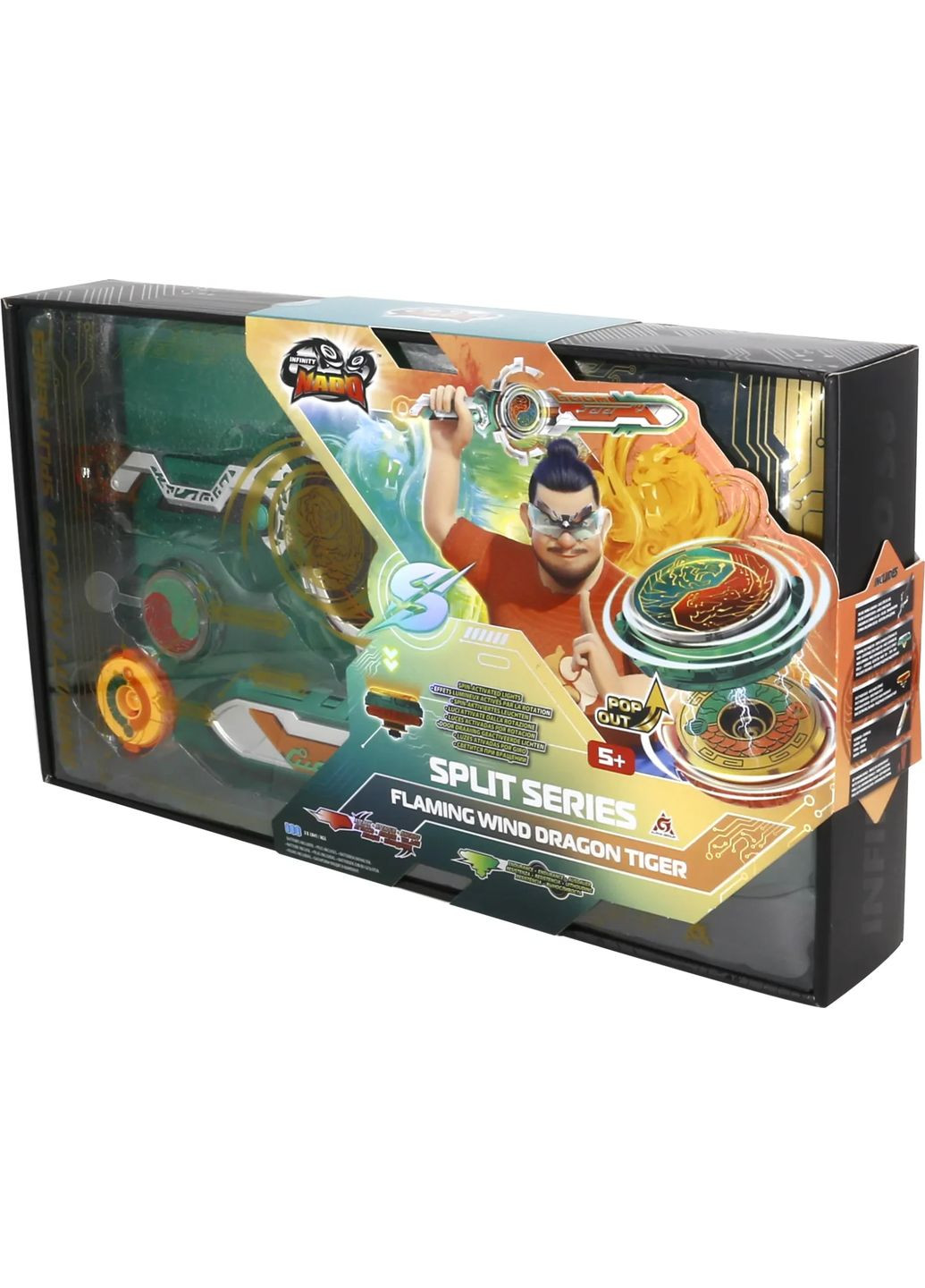 Волчок VI серия Split Series Flaming Wind Dragon Tiger Горящий Ветер Дракон Тигр (EU654145) Infinity Nado (361890503)
