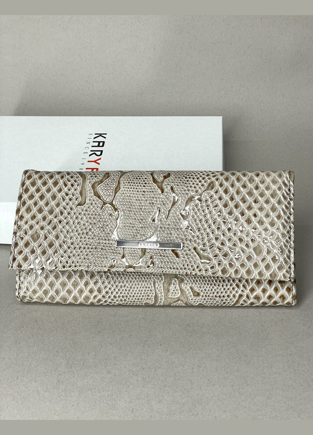 Кошелек женский кожаный лак под рептилию большой Karya Гаманець (345600554)