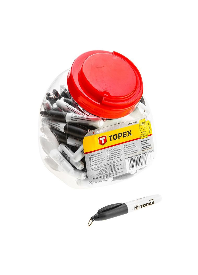Мини-маркер (95 мм) перманентный (25008) Topex (328444070)