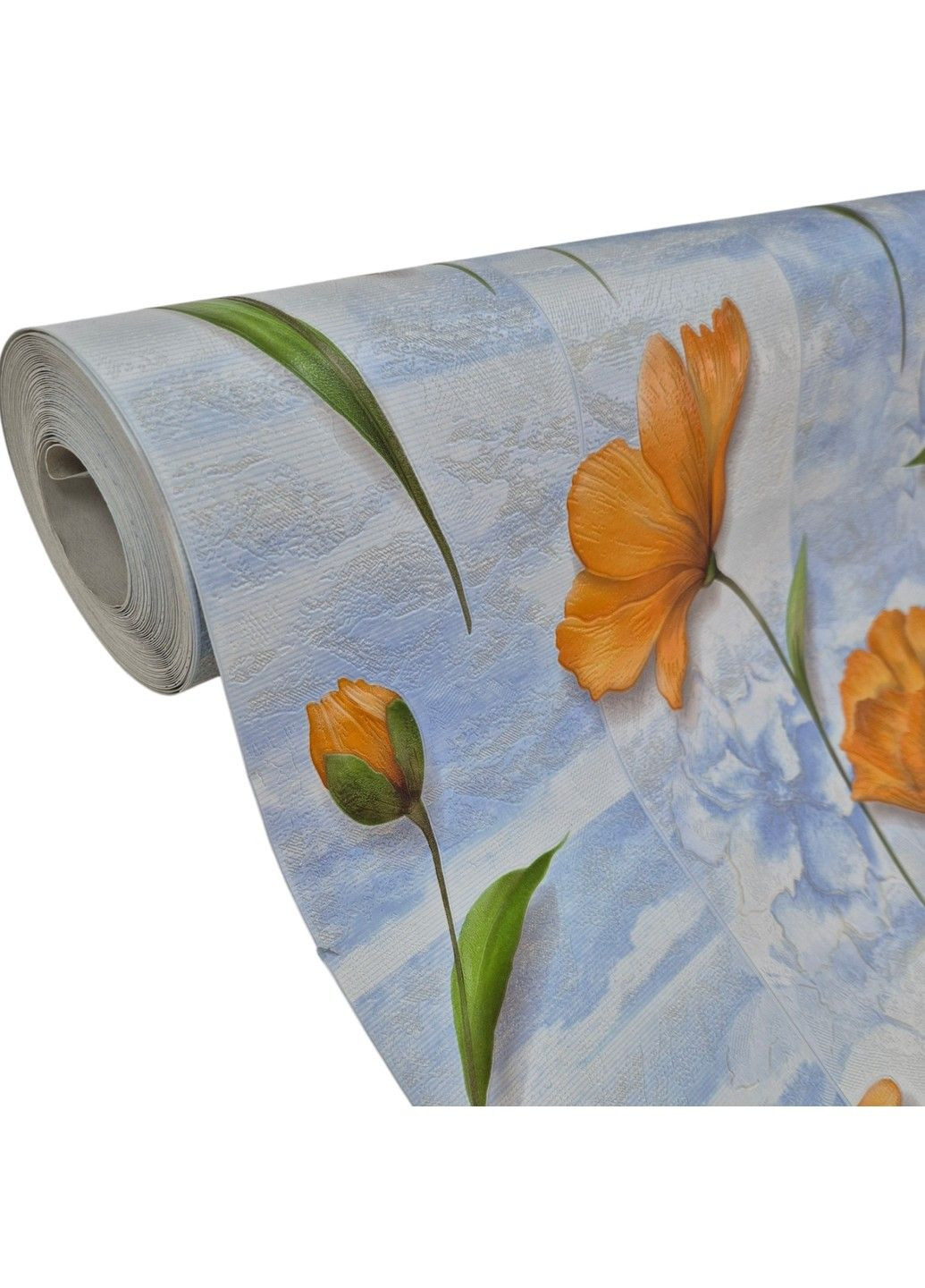 Виниловые обои 10.05 × 0.53 м Славянские обои 5731-03, голубые для кухни, коридора, гостиной Слов'янські шпалери (340275476)