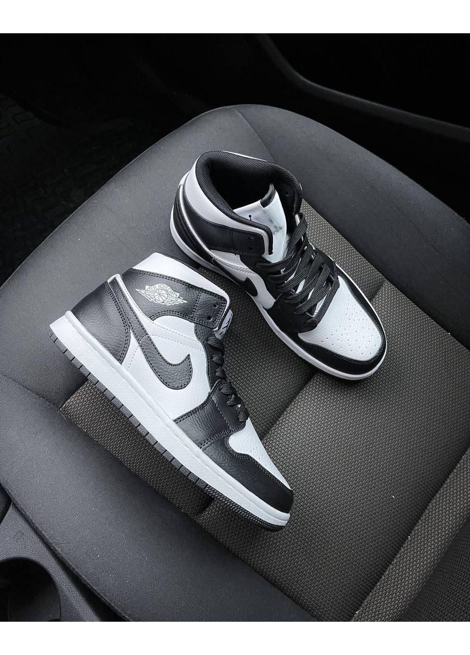 КРОСІВКИ ЖІНОЧІ NIKE AIR JORDAN 1 RETRO HIGH BLACK WHITE LOGO НАЙК АІР ДЖОРДАН No Brand чорні демісезони (367174724)