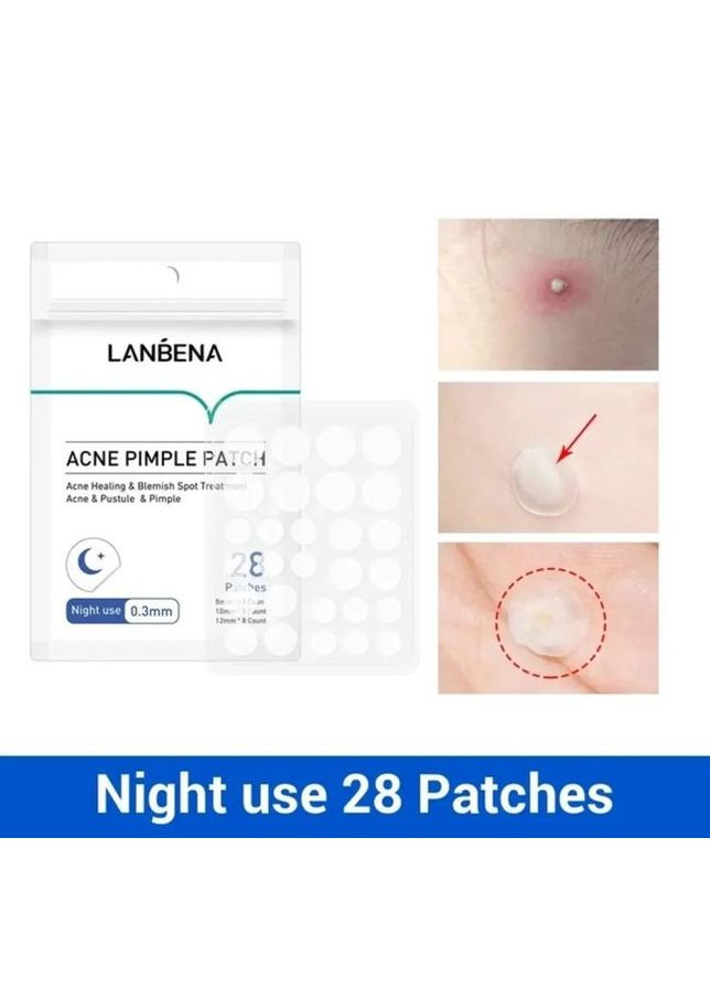 Патчі від прищів нічні Acne Pimple Patch Night Use (28 шт) LANBENA (309420143)