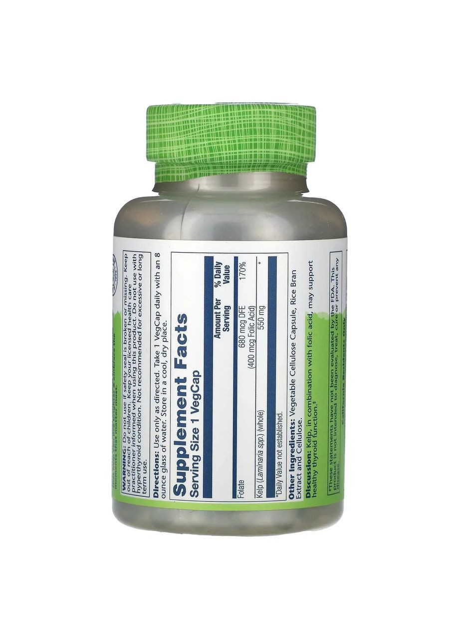 Ламінарія Kelp 550 мг 180 капсул Solaray (365754659)