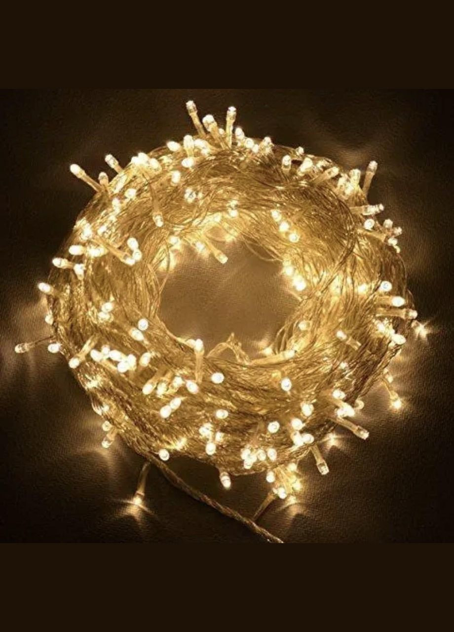 Светодиодная гирлянда нить 40 м, 800 Led, внутренняя, прозрачный шнур (Теплый белый) No Brand (365652542)